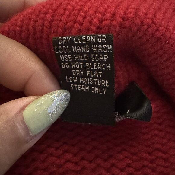 Christopher Fischer Women's Red Knitted Long Sleeve Collared Sweater Cardigan S - Picture 8 of 8